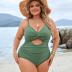 Blooming Jelly Womens Plus Size Bathing Suit Tummy Control One Piece Swimsuit Twist Front Ruched Swimwear