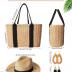 4 Pcs Straw Bag Woven Bag and Rattan Wicker Hat Tassel Earrings Set Summer Tote Handbag for Woman Vacation Boho Accessories