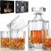 LIGHTEN LIFE Whiskey Decanter Set for Men,Crystal Whiskey Glasses and Decanter Set in Gift Box,Decanter Set with 4 Glasses,Non-Lead Bourbon Decanter Set,Whiskey Glass Decanter Set for Dad Husband