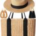 4 Pcs Straw Bag Woven Bag and Rattan Wicker Hat Tassel Earrings Set Summer Tote Handbag for Woman Vacation Boho Accessories