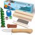 BeaverCraft Wood Carving Kit for Kids & Beginner DIY08 - Wood Whittling Kit for Kids Woodworking Starter Kit Hobby Kits for Boys Wood Crafts Projects DIY Gifts, Carving Set Whittling Knife & Basswood