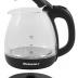 Elite Gourmet EKT1001 Electric 1.0L BPA-Free 1100W Glass Kettle Cordless 360° Base, Stylish Blue LED Interior, Handy Auto Shut-Off Function – Quickly Boil Water For Tea & More, Black