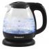 Elite Gourmet EKT1001 Electric 1.0L BPA-Free 1100W Glass Kettle Cordless 360° Base, Stylish Blue LED Interior, Handy Auto Shut-Off Function – Quickly Boil Water For Tea & More, Black