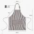 Syntus Kitchen Cooking Apron, 2 Pack Adjustable Bib Chef Aprons for Women Men with 2 Pockets, L-Black/Brown Stripes