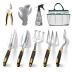 Garden Tools, 9 Piece Heavy Duty Gardening Tools Set with Non-Slip Rubber Grip, Stainless Steel Garden Tool, Gifts for Kids, Women, Husbands, and Parents