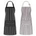 Syntus Kitchen Cooking Apron, 2 Pack Adjustable Bib Chef Aprons for Women Men with 2 Pockets, L-Black/Brown Stripes