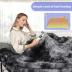 Electric Heated Throw Blanket, Soft Flannel Heating Blanket with 8 Hours Auto Off 10 Fast Heating Levels Machine Washable Sherpa Heated Blanket with Overheating Protection (Gray-Black, Throw)