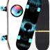 Skateboards for Beginners Kids Boys Girls and Adults 31"x8" Pro Complete Skateboard 8 Layers Maple Wood, Double Kick Concave, Fascinating Cool, Solid&Durable