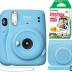 Fujifilm Instax Mini 11 Instant Camera Sky Blue + Minimate Custom Case + Fuji Instax Film 20 Sheets Twin Pack