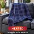 Sunbeam Royal Ultra Rodeen Blue Plaid Heated Personal Throw / Blanket, Cozy-Warm, Adjustable Heat Settings