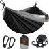 Camping Hammock for Outside,Double Hammock with Tree Straps(18+1Loops) 210T Nylon Parachute Lightweight Portable Hammock for Outdoor Travel,Hiking,Backpacking,Hunting,Outdoor,Beach,Camping Gear