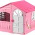 House of Fun Playhouse for Kids – Indoor Outdoor – Working Door and Windows – Pink and White Candy Floss Color – Toddlers Age 2 and Up