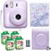 Fujifilm Instax Mini 12 Instant Camera Lilac Purple + Fuji Film Value Pack (40 Sheets) + Shutter Accessories Bundle, Incl. Compatible Carrying Case, Quicksand Beads Photo Album 64 Pockets