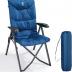 EVER ADVANCED Folding Padded Camping Chair 4 Positon Adjustable Recliner with High Back Support Portable for Adults, 300lbs Weight Capacity, Blue