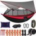 Hammock with Net and Rain Fly - Portable Double Hammock with Bug Net and Tent Tarp Heavy Duty Tree Strap for Travel Camping Backpacking Hiking Outdoor Activities,Red