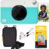 Kodak Printomatic Instant Camera (Blue) Basic Bundle + Zink Paper (20 Sheets) + Deluxe Case