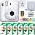 Fujifilm Instax Mini 12 Instant Camera Bundle with Fujifilm Instax Mini Instant Film Value Pack (60 Sheets) with Accessories Including Protective Case, Strap, Photo Album (Clay White)