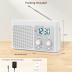 DreamSky Radio Portable AM FM Shortwave - Transistor Radio Plug in Wall or Battery Powered for Home Outdoor, Strong Reception, Large Dial Easy to Use, Digital Time Display, Small Gfits for Seniors