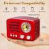 PRUNUS J-160 Small Retro Vintage Radio with Bluetooth, Portable Transistor Radio AM FM, Rechargeable Battery Operated, Support TF Card AUX USB MP3 Player (Red)