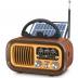 【2024 Newest】 PRUNUS J-150 Small Retro Vintage Radio Bluetooth, Portable Radio AM FM Transistor with Best Sound, Solar/Battery Operated Radio/Rechargeable Radio, TWS, Support TF Card/USB Playing