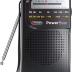 PowerBear Portable Radio | AM/FM, 2AA Battery Operated with Long Range Reception for Indoor, Outdoor & Emergency Use | Radio with Speaker & Headphone Jack (Black)