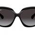 Ray-Ban Women's RB4098 Jackie Ohh II Butterfly Sunglasses, Black/Light Grey Gradient Dark Grey, 60 mm + 0