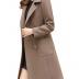 Bankeng Women Winter Wool Blend Camel Mid-Long Coat Notch Double-Breasted Lapel Jacket Outwear (Camel,M)