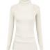 v28 Women Stretchable Turtleneck Knit Long Sleeve Slim Fit Sweater (S,White)