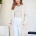 ANRABESS Women's Open Front Knit Lightweight Cardigan Casual Long Coatigan Sweater Lady Jacket Coat 2024 Fall Outerwear Off White Small