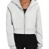 Trendy Queen Womens Zip Up Hoodies Cropped Sweatshirts Fleece Jackets Fall Outfits Casual Hooded Y2k Tops Winter Clothes 2024 Grey M