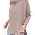 ANRABESS Women's Oversized Turtleneck Batwing Sleeve Spilt Casual Loose Knit Tunic Pullover Sweater Tops 2024 Fall Outfits Almond X-Small