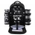 apollo walker Picnic Backpack Bag for 2 Person with Cooler Compartment, Detachable Bottle/Wine Holder, Fleece Blanket, Plates and Cutlery Set (2 Person, Black)