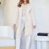 ANRABESS Women's Open Front Knit Lightweight Cardigan Casual Long Coatigan Sweater Lady Jacket Coat 2024 Fall Outerwear Off White Small