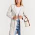 ANRABESS Women's Open Front Knit Lightweight Cardigan Casual Long Coatigan Sweater Lady Jacket Coat 2024 Fall Outerwear Off White Small