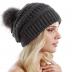 QUEENFUR Women Knit Slouchy Beanie Chunky Baggy Hat with Faux Fur Pompom Winter Soft Warm Ski Cap