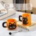 FunFink Cute Black Cat Couple Coffee Mugs Gift Set - Ceramic Matching Mugs with Spoons, Set of 2 (12.8 oz & 13.5 oz), Perfect Valentine's Day, Anniversary, Christmas Present for Cat Lovers & Couples