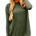 MEROKEETY Women's 2024 Fall Long Sleeve Oversized Crew Neck Solid Color Knit Pullover Sweater Tops, Green L