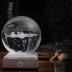 ERWEI 3D Solar System Crystal Ball with Laser Engraved Planets and LED Light Base - Science Astronomy Educational Space Gift for Kids