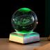 ERWEI 3D Solar System Crystal Ball with Laser Engraved Planets and LED Light Base - Science Astronomy Educational Space Gift for Kids