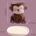 SWONVI Cute Animal Ceramics Planter Small Succulent Pot Cartoon Shaped Plant Pot for Mini Plants Flower Cactus, Smooth Shiny Ceramic - Plants Not Included (2 pcs Monkey)