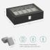 SONGMICS Watch Box, 12-Slot Watch Case with Large Glass Lid, Removable Watch Pillows, Watch Box Organizer, Christmas Gift , Black Synthetic Leather, Gray Lining UJWB12BK