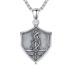 PELOVNY Sword and Shield Necklace 925 Sterling Silver Fire Sword Pendant Shield Jewelry for Fathers Day Birthday Christmas Gifts Men Women
