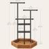 SONGMICS Jewelry Holder, Jewelry Organizer, 4 Independent Zones, Jewelry Display Stand with Metal Frame, Necklace Earring Bracelet Holder, for Rings, Christmas Gift, Black and Caramel Brown UJJS03CB