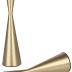Vixdonos Brass Gold Metal Candle Holders Taper Candlestick Holders Set of 2 Table Decorative Candle Stand for Wedding, Dinning, Party,Home Decor (Gold)