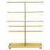 MyGift 5-Tier Gold Tabletop Metal Jewelry Necklace, Bracelet, Earring, Organizer with Ring Tray