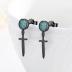 KoyeKei Black Sword Stud Earrings 925 Sterling Silver Turquoise Dagger Dangle Drop Earrings Punk Gothic Jewelry Christmas Gifts for Women Men