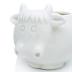 GeLive White Cow Ceramic Planter Small Succulent Pot Cute Cartoon Animal Plant Pot with Drainage Tray Pencil Holder Brush Organizer Tabletop Storage Stand Indoor Home Decor Cow Statue Fun Stuff