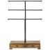 MyGift 3-Tier Black Metal T-Bar Jewelry Necklace Display Stand with Wooden Base & Ring Drawers