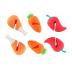 NentMent 6 Pack Pot Lid Lifter Silicone Heat Resistant Spill Proof Pan Cover Stand Holder Clip Steam Releaser Stopper for Soup Pots Kitchen Gadgets (Carrot, Pepper, Chicken Leg 3 Style)