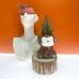 SWONVI Cute Animal Ceramics Planter Small Succulent Pot Cartoon Shaped Plant Pot for Mini Plants Flower Cactus, Smooth Shiny Ceramic - Plants Not Included (2 pcs Monkey)
